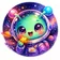 A vibrant cartoon avatar featuring a smiling face with diverse colors and exaggerated features, ideal for a friendly profile 